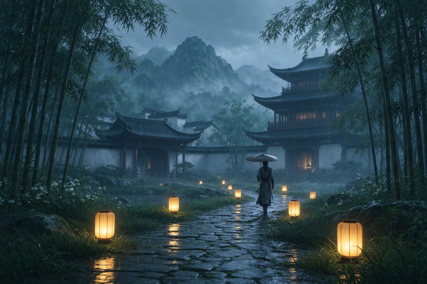 跑图偶遇的烟雨风景